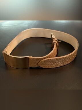 Women’s Vintage Milor Italian Wrap Leather Bracelet Gold Plate - Neutral Tan